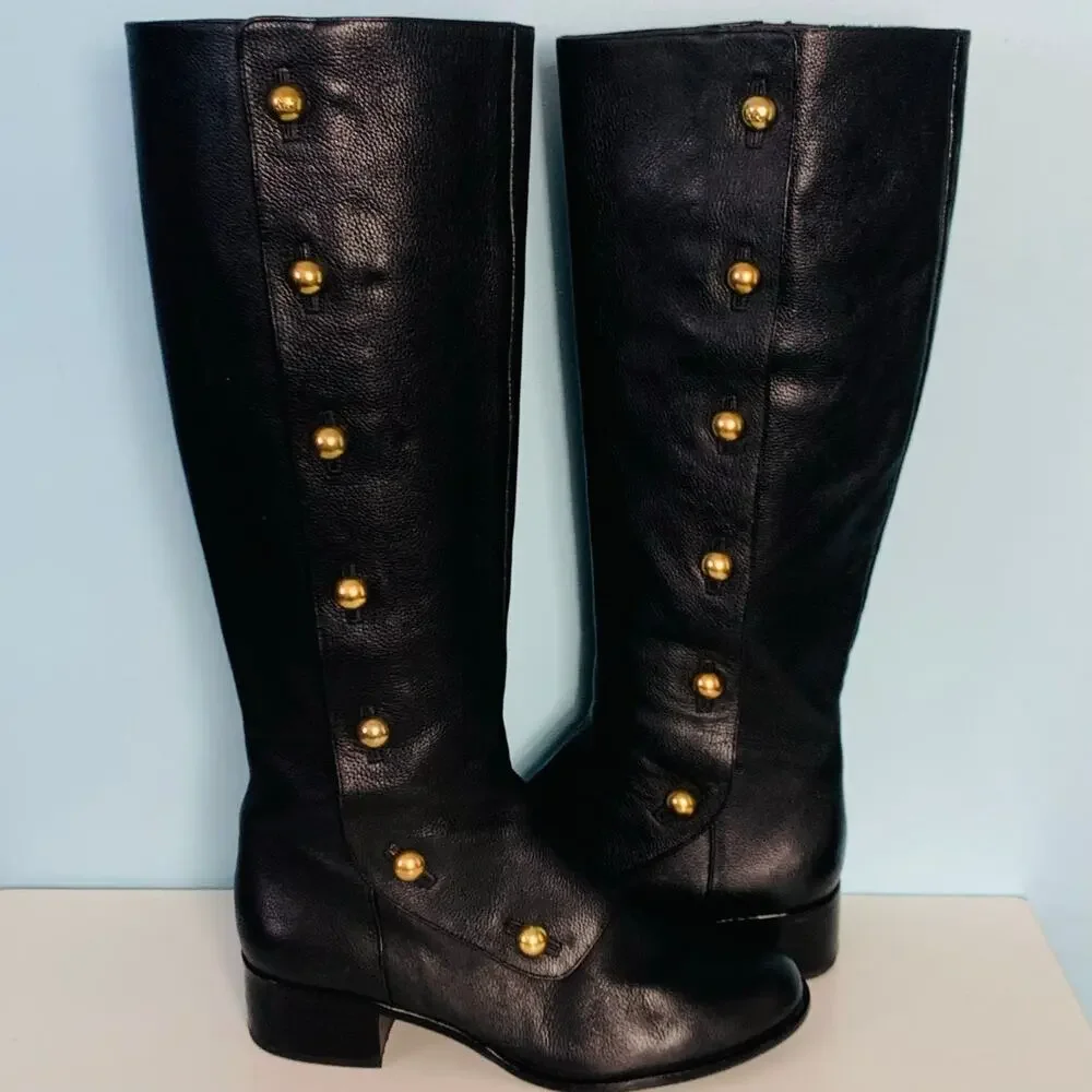 Michael Kors Black Leather Maisie Boots Size 8 - Picture 8 of 10